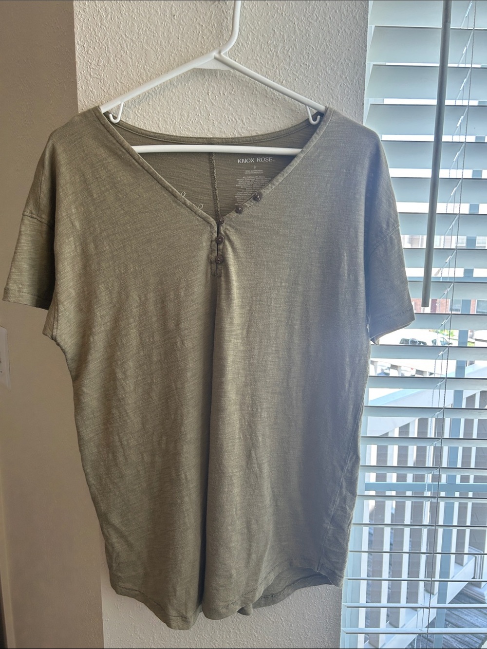 Knox Rose Olive Green Short Sleeve V-Neck Tee